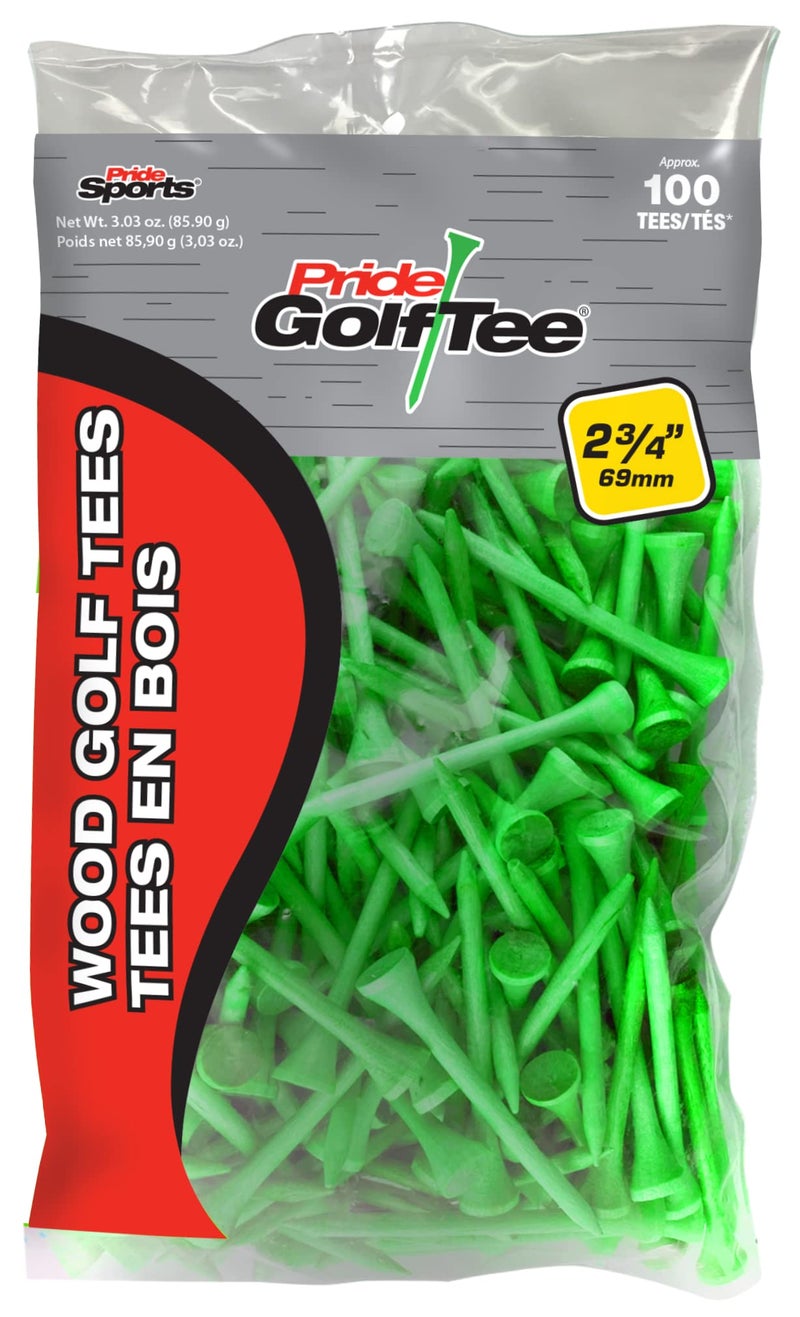 PRIDE GOLF TEE golf tees neon green 100 Count Bag Tees, Citrus Green, Count US - Image 1